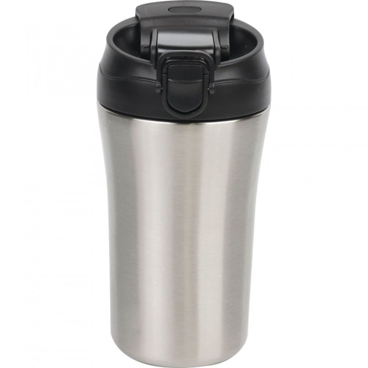 Gümüş 480 ml Çelik Gövdeli Kilitli Kapaklı Lazer Baskılı Promosyon Termos Bardak